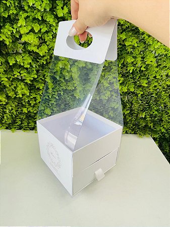 Caixa Sacola Com Gaveta Branco G 15x15x12 C/1un Cromus 39001702