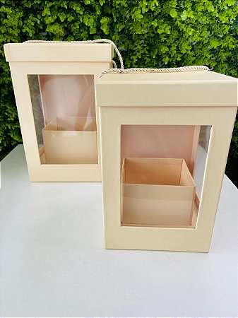 Caixa Alta Com Visor Acrílico Kraft G 25x16x16cm Cromus 39001696