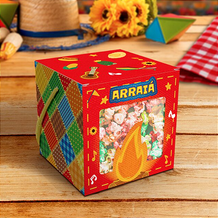 10 Caixas Com Visor E Alça Nosso Arraiá Festa Junina Doces Pipoca Decoração Mesa Lembrancinhas C6016 Ideia