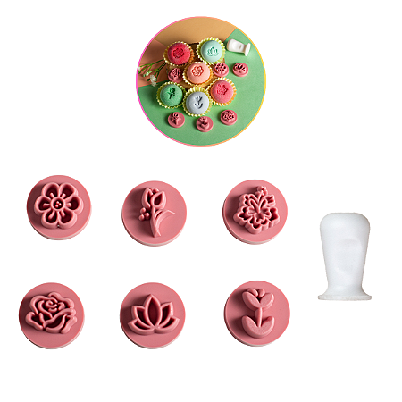 Kit Carimbos Flores Para Doces Blue Star