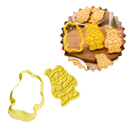 Cortador Carimbo Papai Noel Natal Pasta Americana Biscoitos Docinhos Bluestar