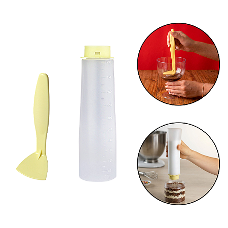 Kit Espátula Niveladora e Regador de Bolos Amarelo BlueStar