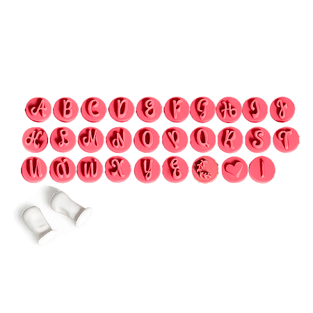 Kit Crimbos Letras Glamour Rosa Bebe (2 cm) - Pct c/ 10 un BlueStar