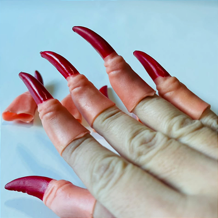 Unhas De Bruxa C/10un Vermelho Ponto Das Festas