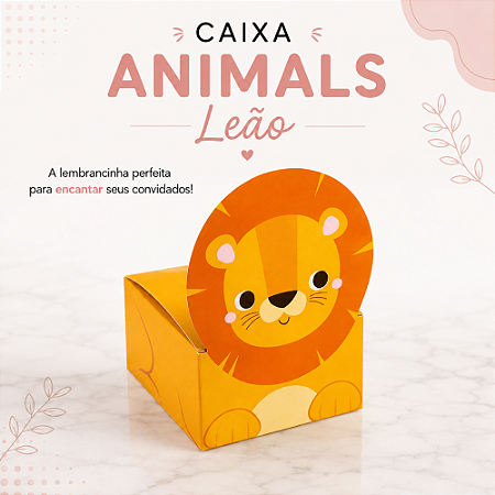 Caixa Animals Leão Pct C/10un C3215 Ideia