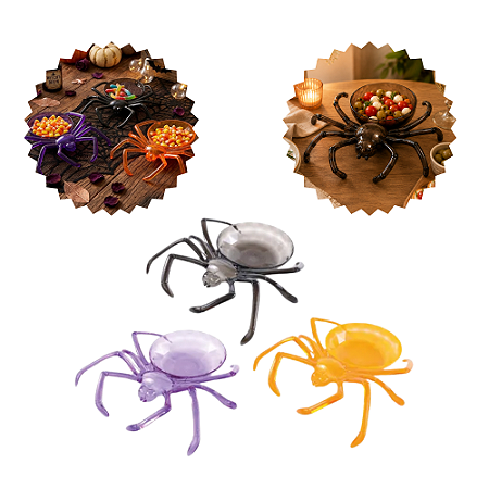 Porta Doces Decorativo Aranha Sortido 1un Cromus Festas Halloween