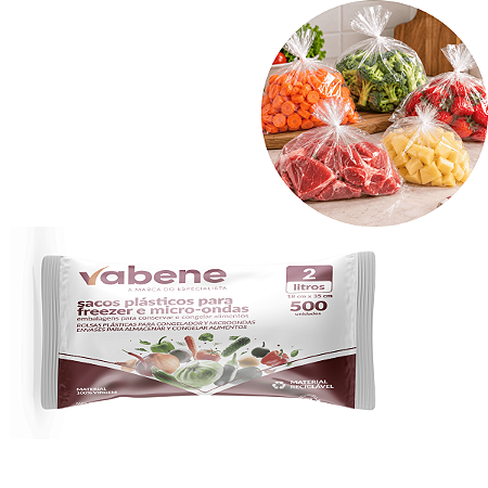 Bobina Saco Plastico Freezer e Micro 2L 500un Vabene 2500