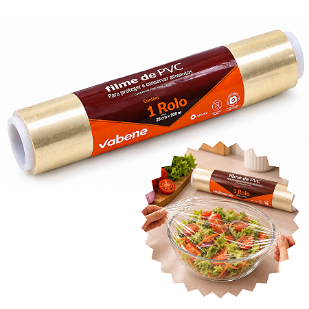 Filme PVC Refil 28cm x 100m Vabene 1622