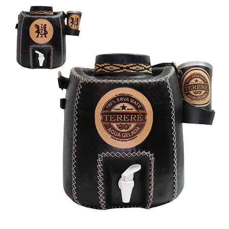 Botijão Térmico Tererê 8L Revestido de Couro 71 Rancho