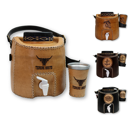 Botijão Térmico Tererê 4L Revestido de Couro 198 Rancho