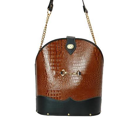 Bolsa de Mate Feminina em Couro Croco Premium Alça Corrente M110C