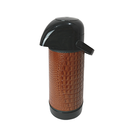 Garrafa Térmica Termolar 1L Revestida Couro Legítimo Croco T103PC