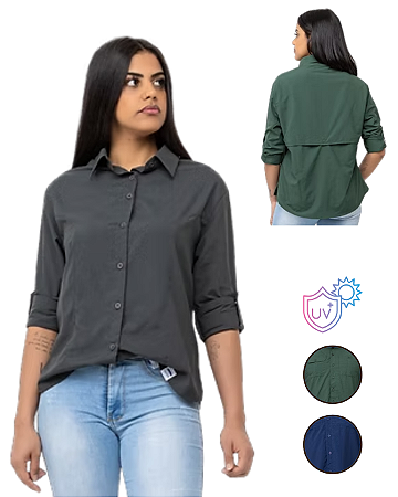 Camisa Feminina Proteção U.V. - Estilo Columbia