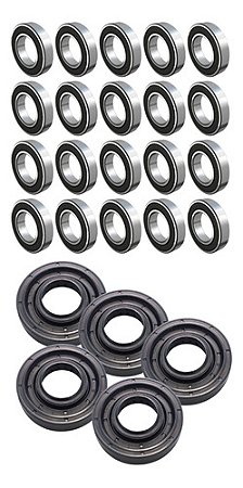 Kit 20 Rolamentos 6006 E 5 Retentor Lavadora Brastemp Consul