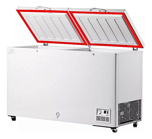 Jogo 2x Gaxetas Borracha Freezer Electrolux H400 66x62