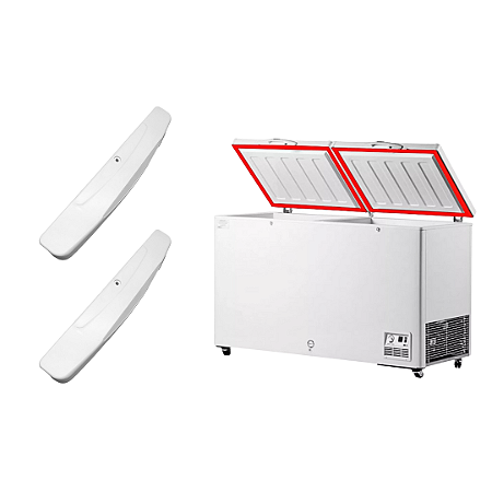 2x Borrachas + 2x Puxadores Freezer Electrolux H400 66x62