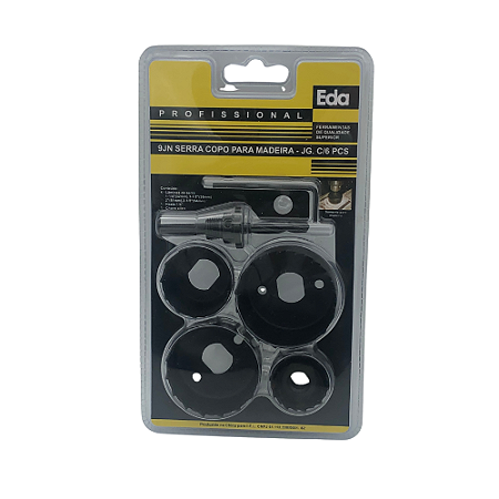 Kit Serra Copo Para Madeira 6 Peças Eda - 9jn