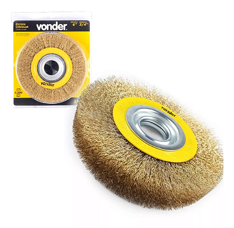 Escova Circular 6pol.  P/ Esmeril C/ Bucha Redução Vonder