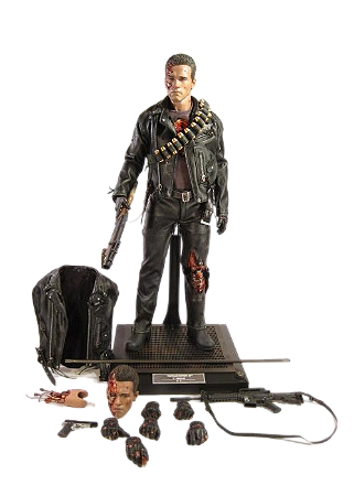 Boneco DX13 Exterminador do Futuro  2 T-800 Battle Damaged  1/6 Hot toys  -  Geek
