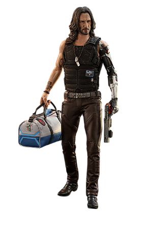 Boneco  Johnny Silverhand Cyberpunk 2077 Keanu Reeves  Escala 1/6 Hot Toys -  Geek