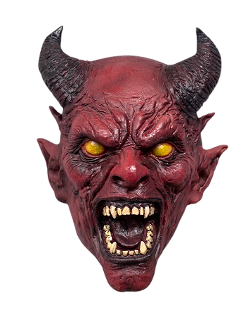 Máscara Cosplay Realista Terror Horror Halloween Demônio com chifres em látex