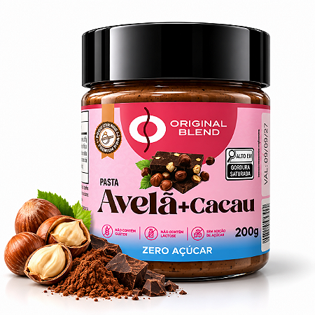Pasta De Avelã E Cacau 210g Original Blend- Sem Açucar