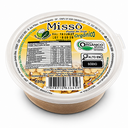 Missô Orgânico Certificado 250g - Pasta De Soja