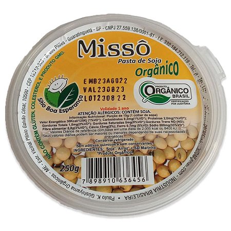 Missô Orgânico Certificado 250g - Pasta De Soja