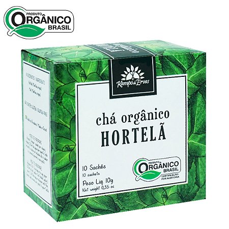 Chá Hortelã Orgânico 10 Sachês Kampo de Ervas