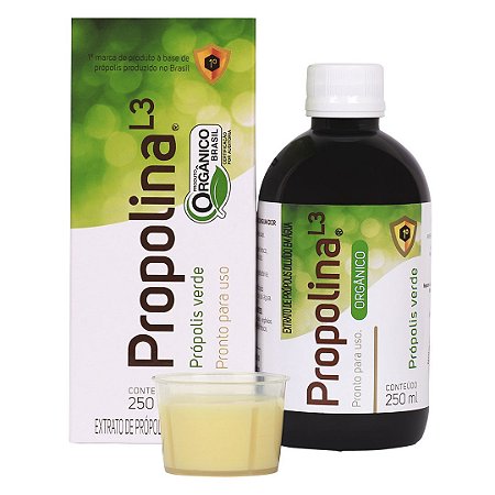 Própolis Verde Orgânico Diluído 250ml Propolina L3 Breyer