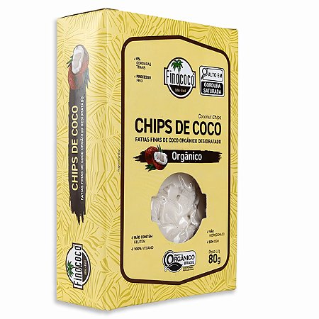 Lascas De Coco Chips sem Açúcar Orgânico Certificado 80g