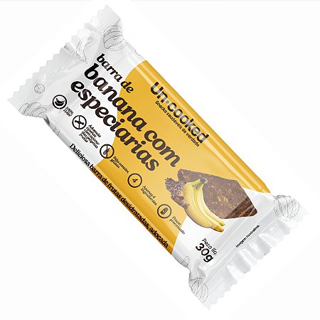 Barra Banana E Especiarias 30g Uncooked 100%natural S/açúcar