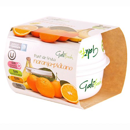 Purê Fruta Laranja e Banana Pack 300g Galifresh 100% Natural Importado