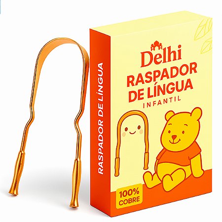 Raspador de Língua Infantil de Cobre Delhi Ayurveda