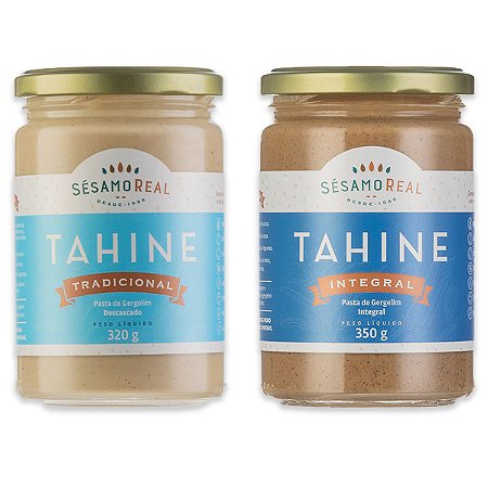 Kit 1 Tahine Tradicional 320g e 1 Tahine Integral Sésamo Real