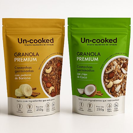 Kit 2x Granola Premium Castanhas Coco e Banana 250g Uncooked