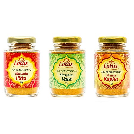 Kit Tempero Ayurvedico Pita Kapha Vata 55g Lotus