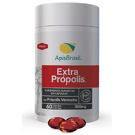Extrato de Própolis Vermelha em Cápsulas 300mg 60 Caps