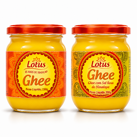 Kit 1 Manteiga Ghee 200g e 1 Ghee com Sal 200g Lotus