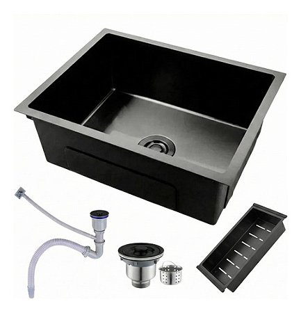 Cuba Gourmet Inox Preta Nano Pia Quadrada Cozinha 50x45