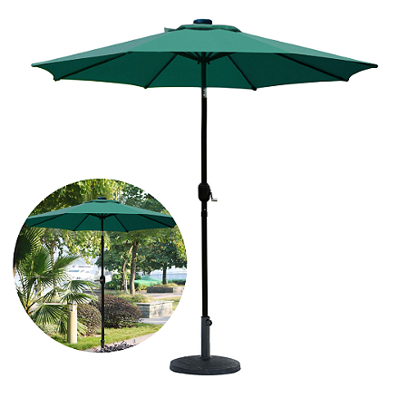 Ombrelone Central 2,70 Metros Articulado Cor Verde Com Base