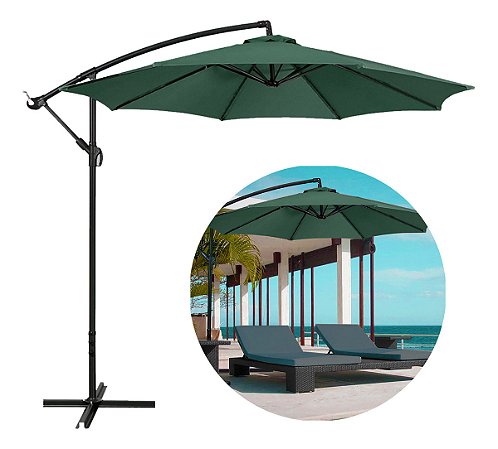 Ombrelone Guarda Sol De Praia Jardim Lateral 3 Metros Bege
