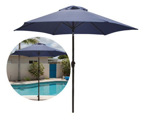 Ombrelone Central Jardim Piscina 2,3m Impermeável Articulado