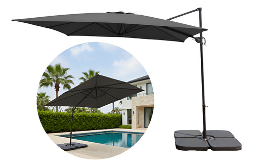 Guarda Sol Roman Jardim Piscina Ombrelone 2,70m Com Base 60l