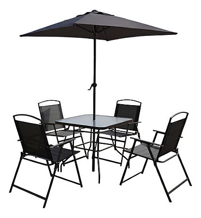Conjunto Guarda Sol Ombrelone Mesa 4 Cadeiras Piscina Jardim
