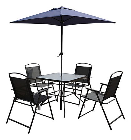 Conjunto Guarda Sol Ombrelone Mesa 4 Cadeiras Piscina Jardim