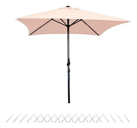 Ombrelone Guarda Sol Central 2 Metros Praia Jardim Quadrado