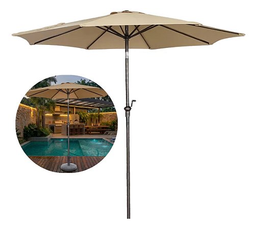 Ombrelone Guarda Sol 3 Metros Reto Jardim Piscina Praia