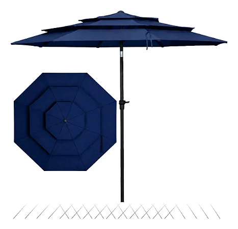Guarda Sol Central Revomax 2,70m para Praia e Piscina Azul Escuro