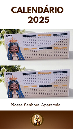 Calendário Nossa Senhora Aparecida 2025